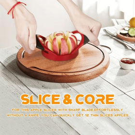 1Pcs 4.72 Inch Apple Slicer, 12-Blade Heavy Duty Fruit Cutter Corer, Multi-Function Pear Onion Tomato Slicer Tool for Kitchen