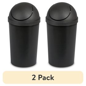 (2 pack) 3 Gallon Round SwingTop Wastebasket, Domed Push To Open Lid Trash Can, for Small Spaces